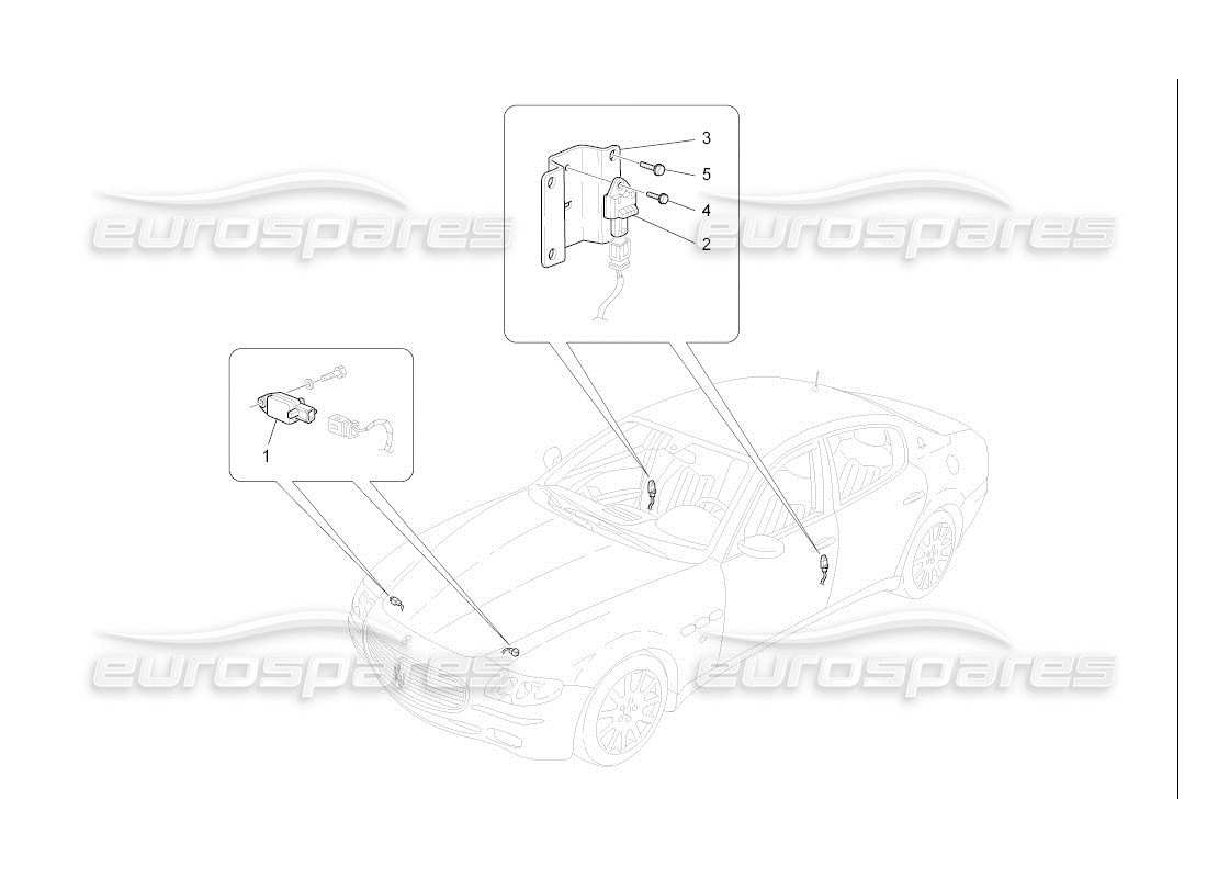 maserati qtp. (2007) 4.2 auto diagramma delle parti dei sensori di collisione