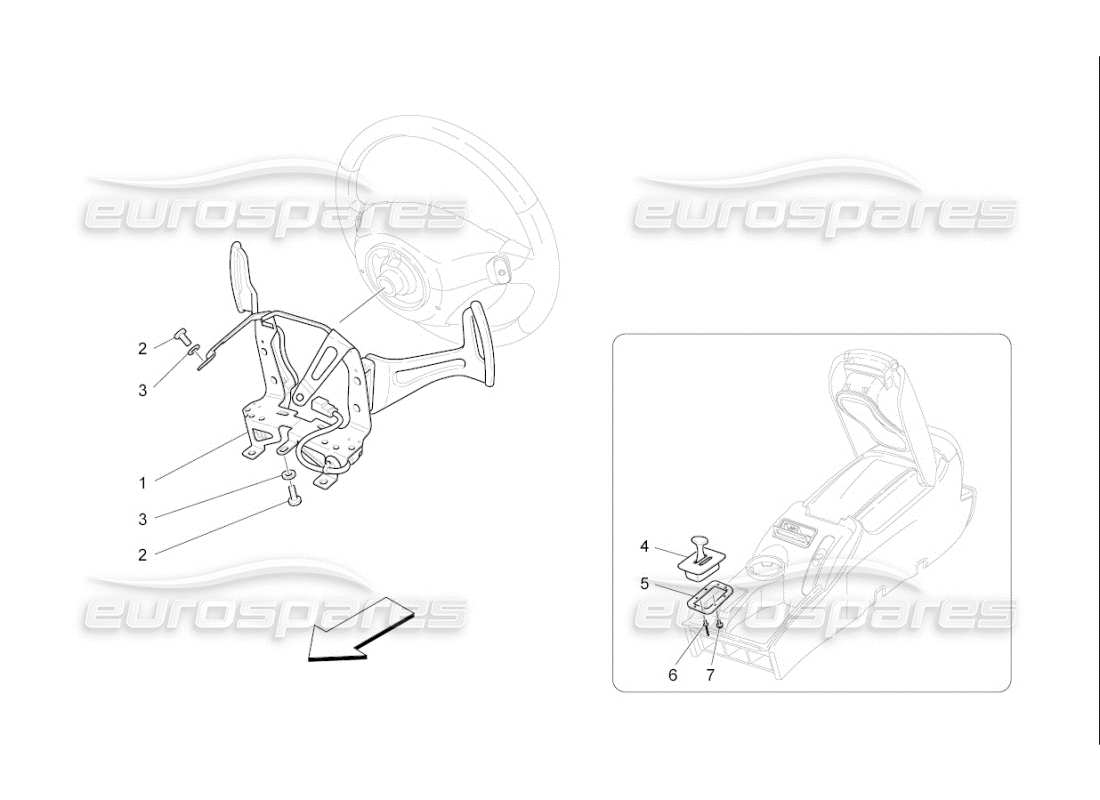 maserati qtp. (2007) 4.2 f1 comandi del conducente per il cambio f1 diagramma delle parti