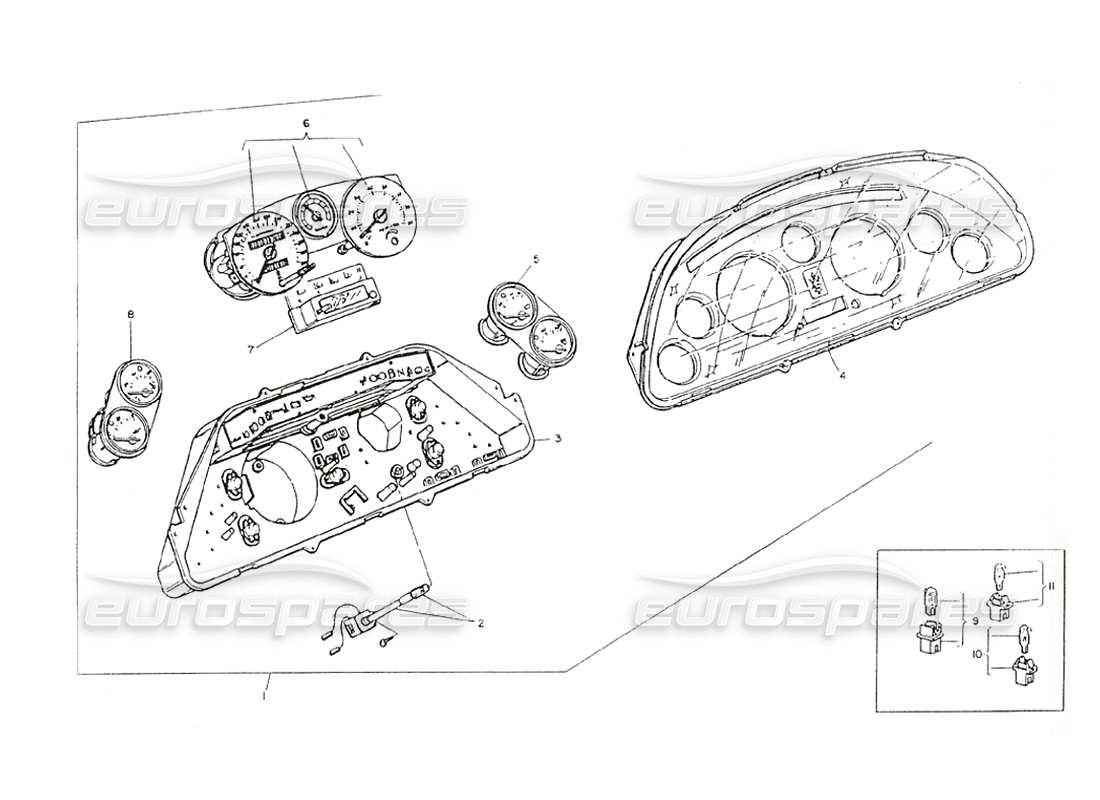 maserati shamal cruscotto diagramma delle parti