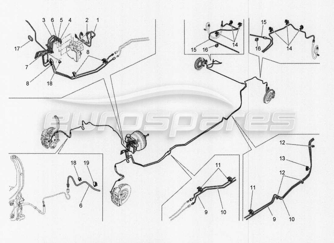 maserati qtp. v8 3.8 530bhp auto 2015 diagramma delle parti di linee