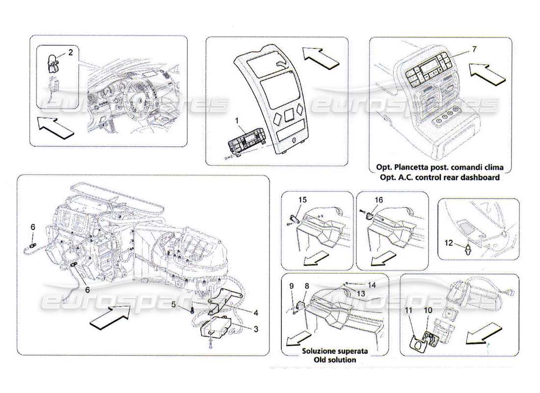 maserati qtp. (2010) 4.2 unità a c: diagramma delle parti del controllo elettronico