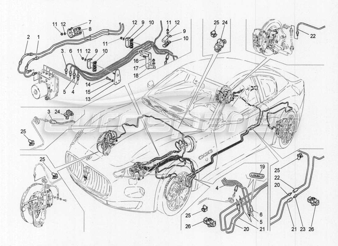 maserati granturismo special edition diagramma delle parti di linee