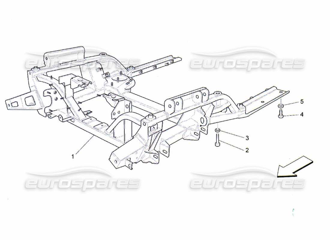 maserati qtp. (2010) 4.2 sottotelaio anteriore diagramma delle parti