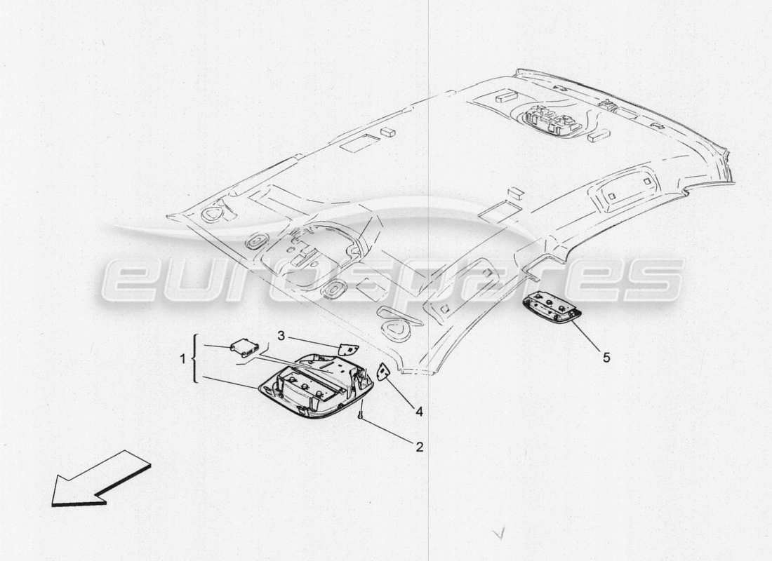 maserati qtp. v8 3.8 530bhp 2014 auto diagramma delle parti dei dispositivi interni del veicolo