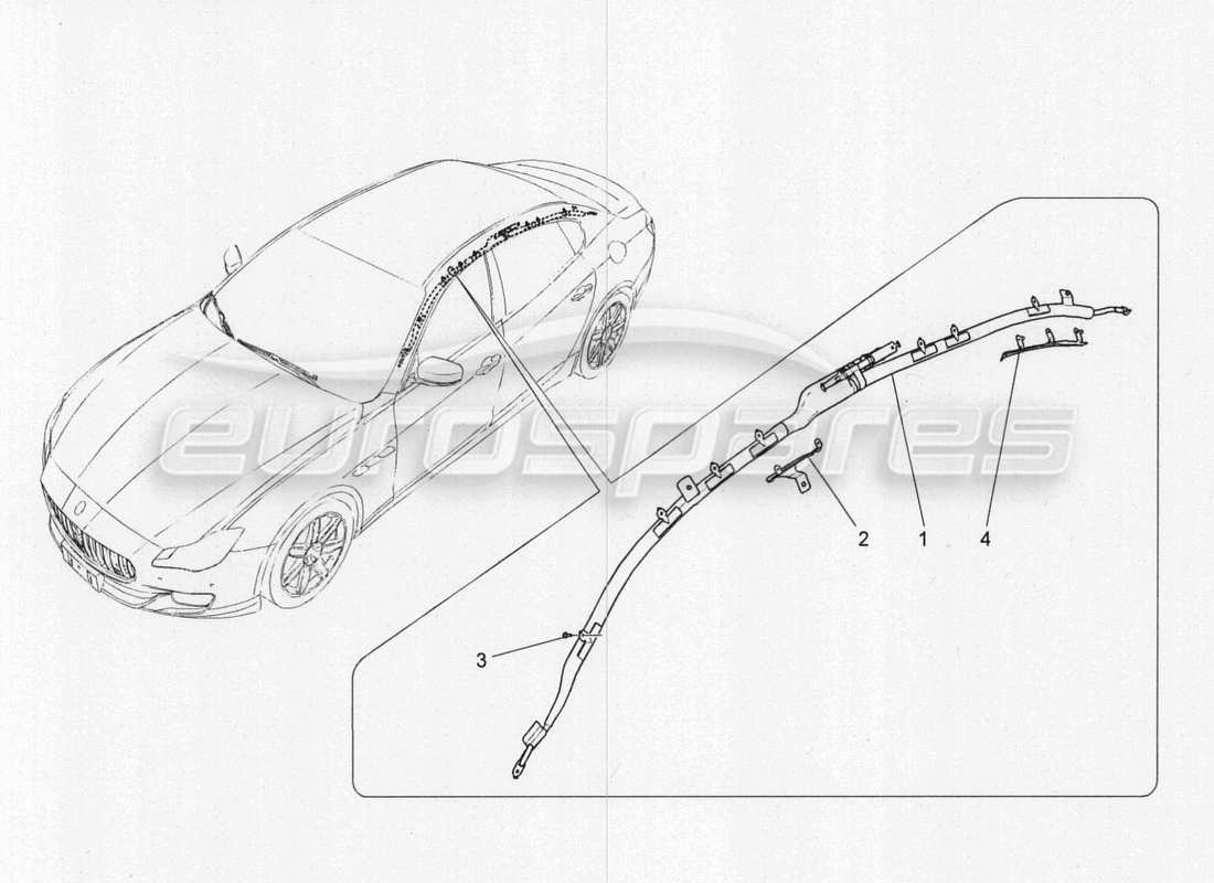 maserati qtp. v8 3.8 530bhp 2014 auto sistema sacchetto per finestra schema delle parti