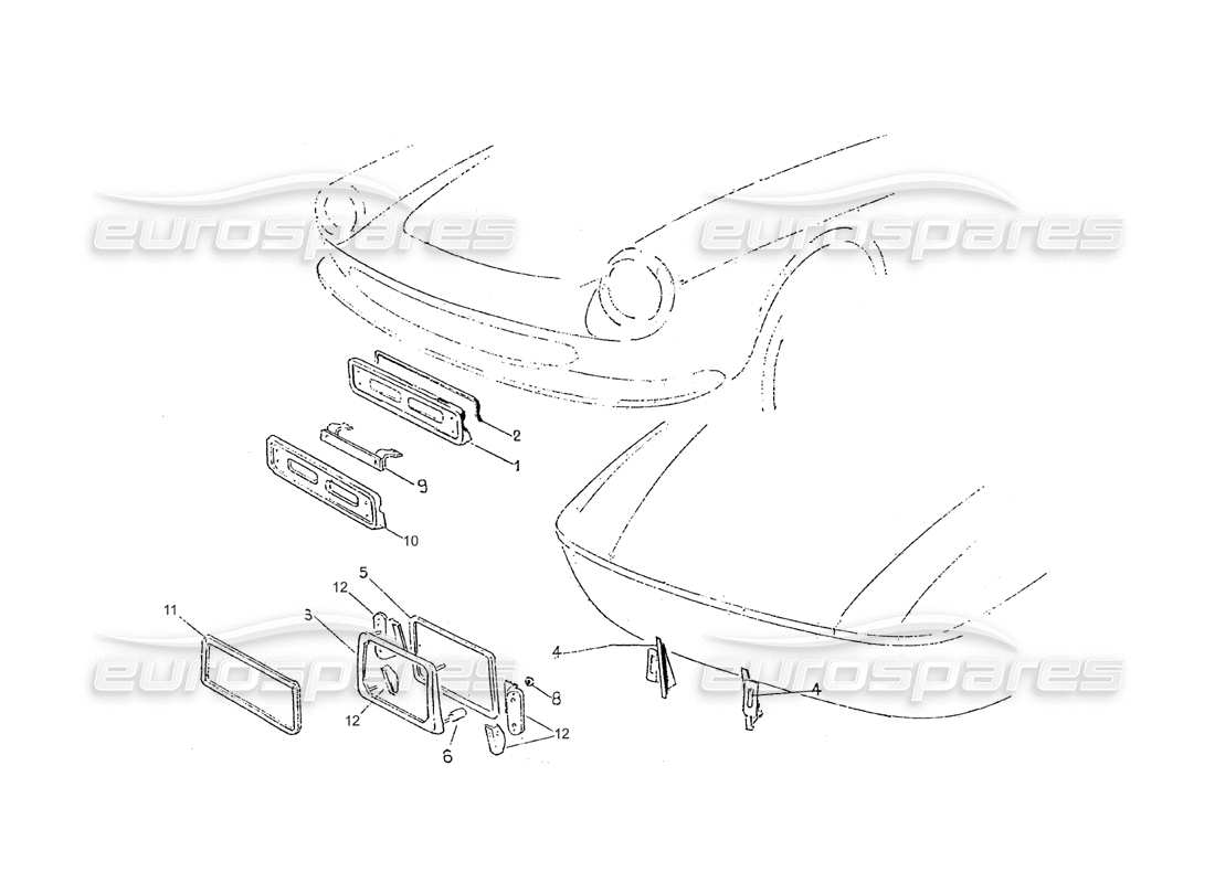 ferrari 275 (pininfarina coachwork) gruppo portatargheant. posta e. diagramma delle parti