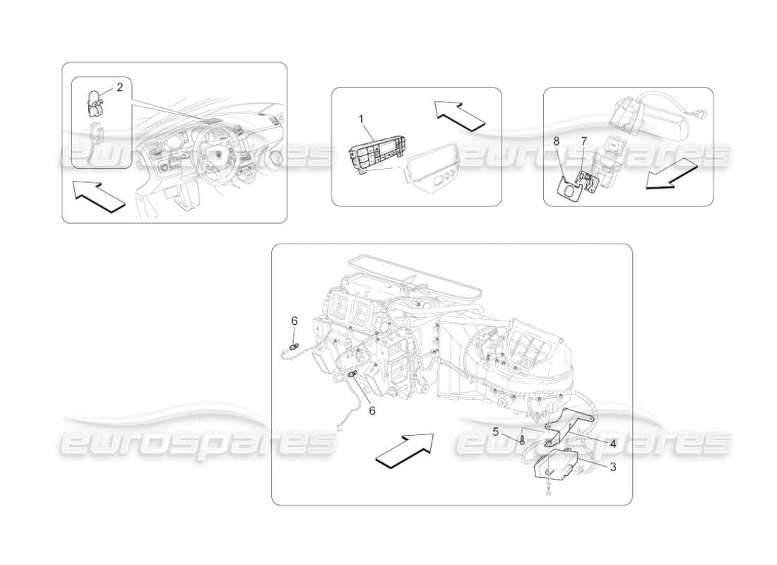 maserati grancabrio (2010) 4.7 unità a c: diagramma delle parti del controllo elettronico