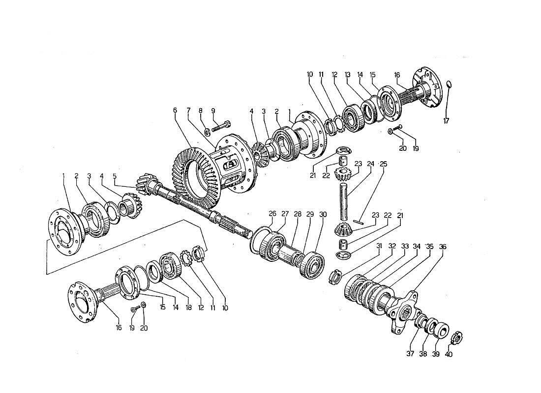 lamborghini jarama differenziale diagramma delle parti