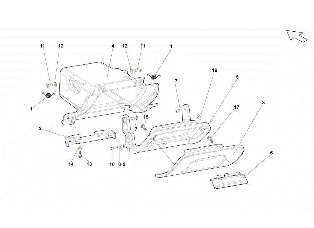 lamborghini gallardo lp560-4s update cassetto lato conducente diagramma delle parti