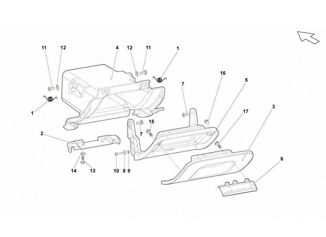 lamborghini gallardo lp560-4s update schema delle parti del cassetto lato conducente