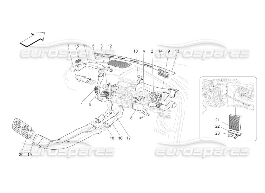 maserati grancabrio (2011) 4.7 unità a c: diagramma della parte di diffusione