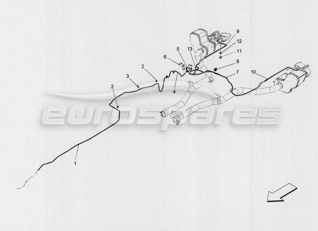 maserati qtp. v8 3.8 530bhp auto 2015 diagramma delle parti del sistema d'aria aggiuntivo