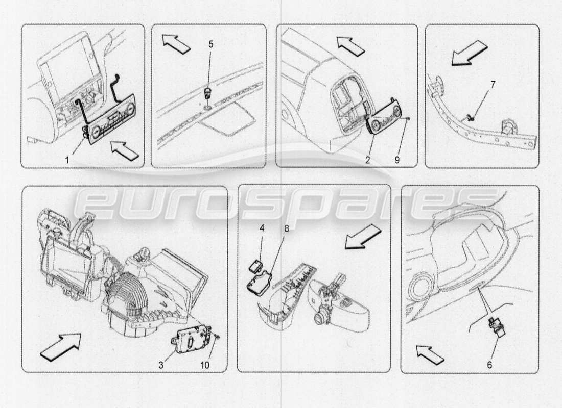 maserati qtp. v8 3.8 530bhp 2014 auto unità a c: diagramma delle parti del controllo elettronico