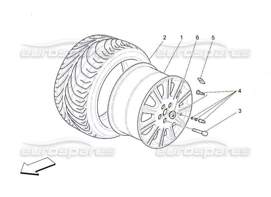 maserati qtp. (2010) 4.2 ruote e pneumatici diagramma delle parti