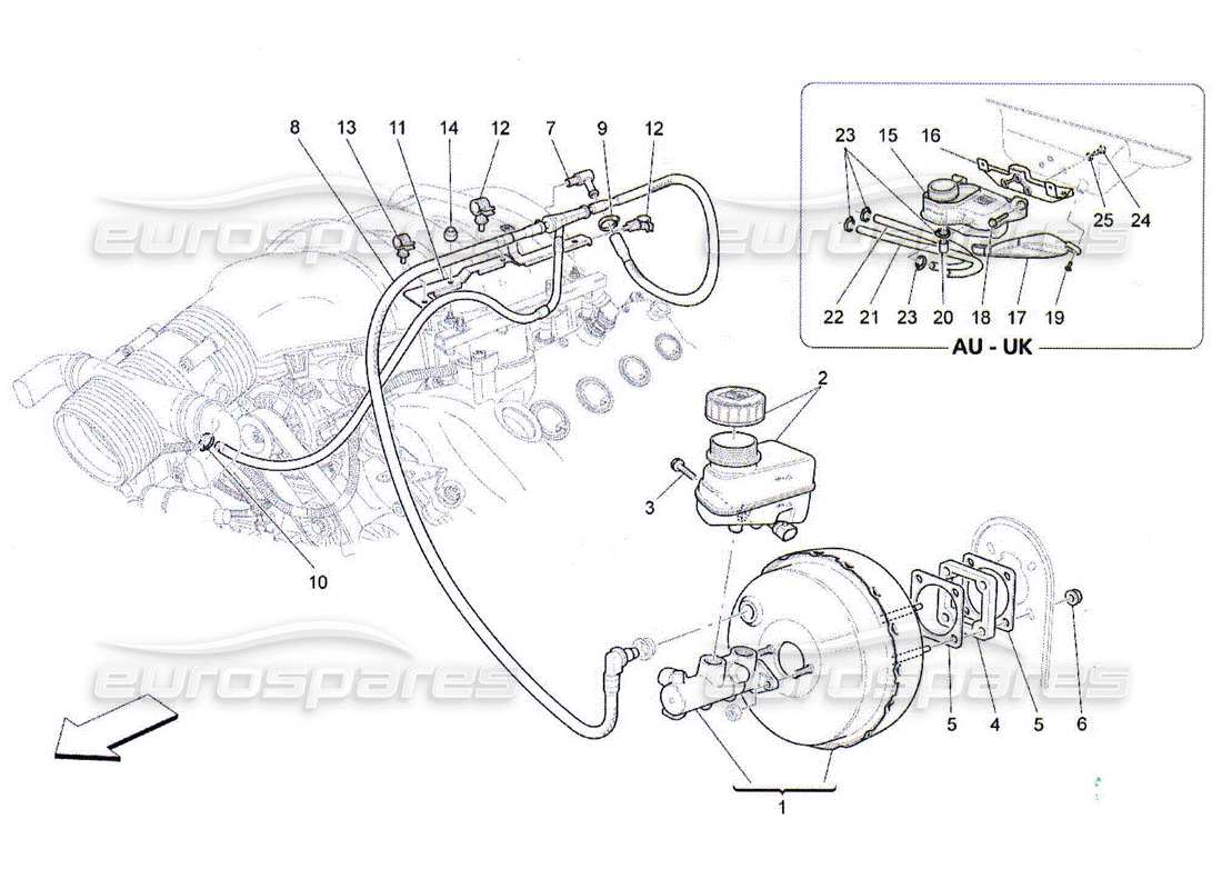maserati qtp. (2010) 4.2 servofreno diagramma delle parti