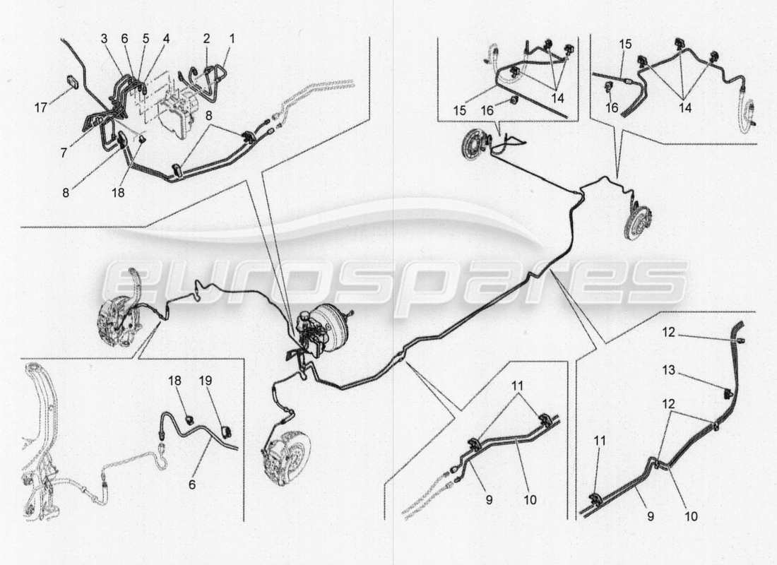 maserati qtp. v8 3.8 530bhp 2014 auto diagramma delle parti di linee