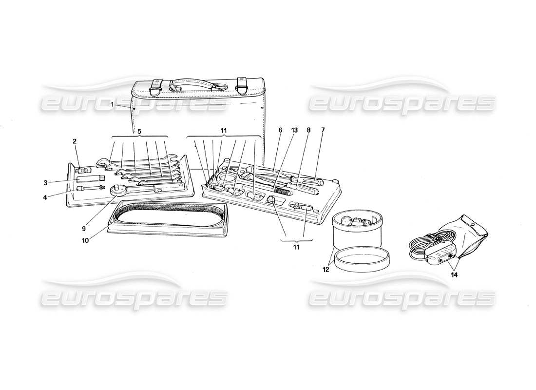 ferrari 348 (1993) tb / ts attrezzatura - borsa verticale diagramma delle parti
