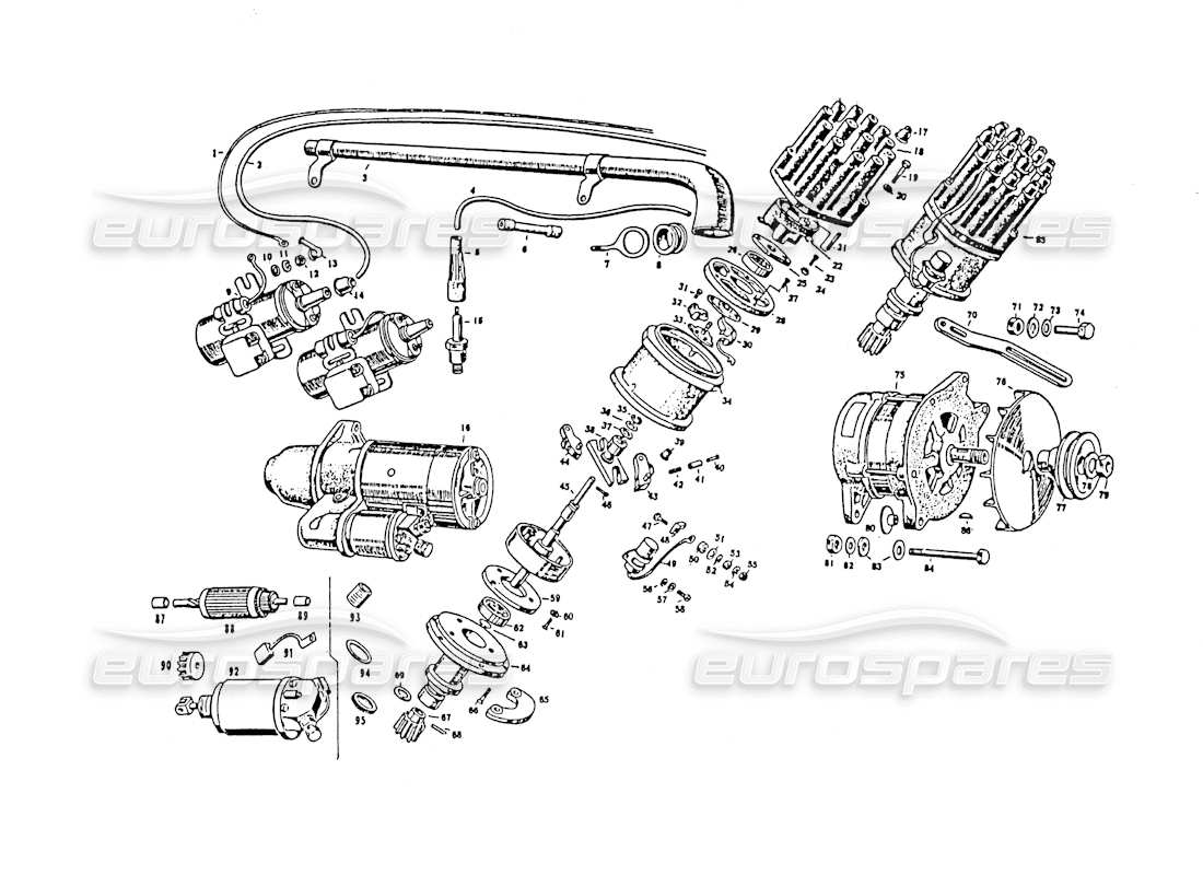 maserati 3500 gt motore per apparecchiature elettriche diagramma delle parti