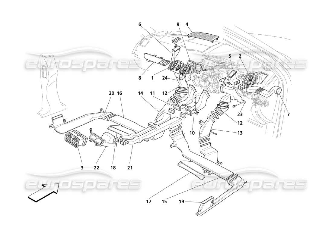 maserati qtp. (2003) 4.2 gruppo ac: diagramma delle parti di diffusione