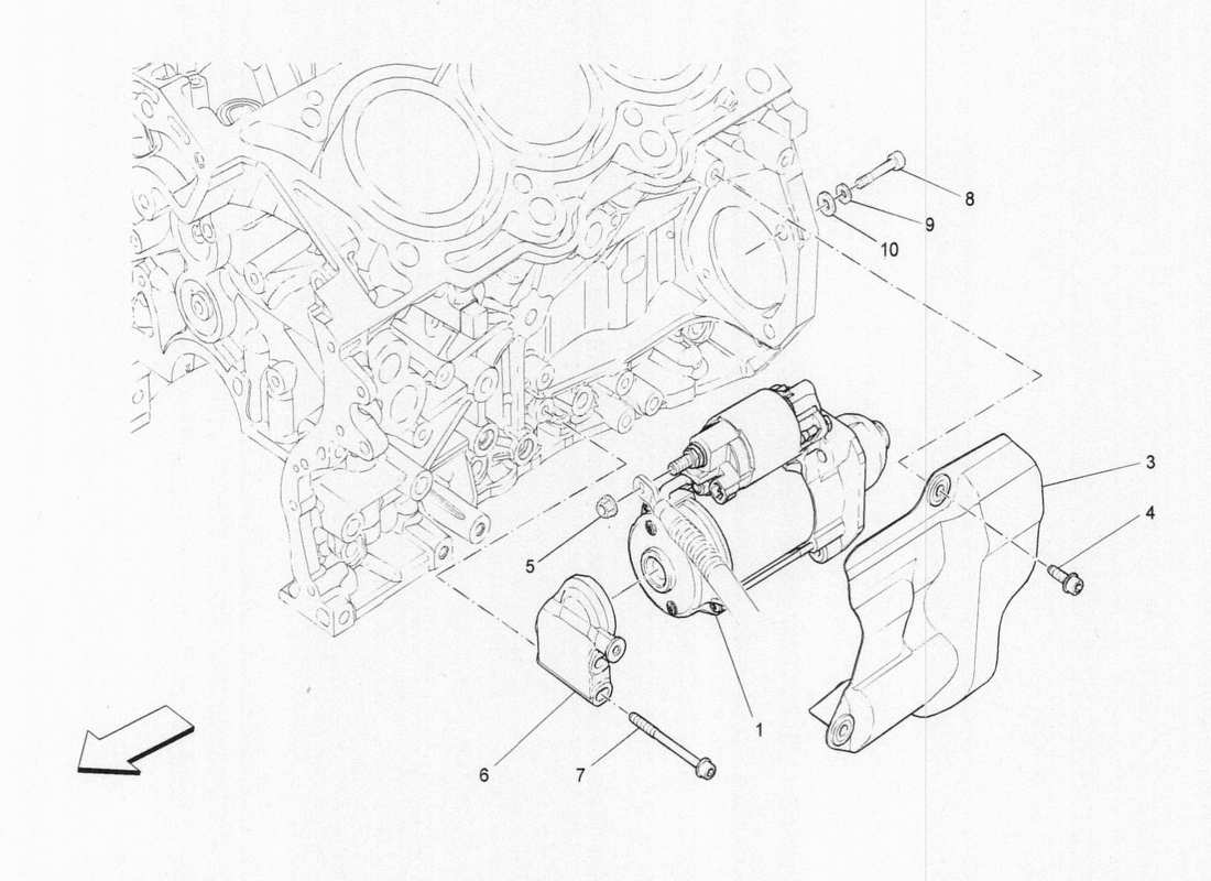 maserati qtp. v6 3.0 bt 410bhp 2015 diagramma delle parti del motore