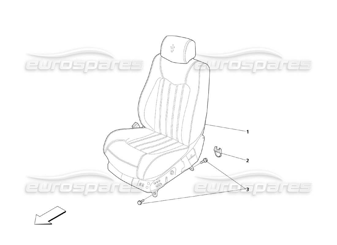 maserati qtp. (2003) 4.2 sedili anteriori: rivestimenti diagramma delle parti