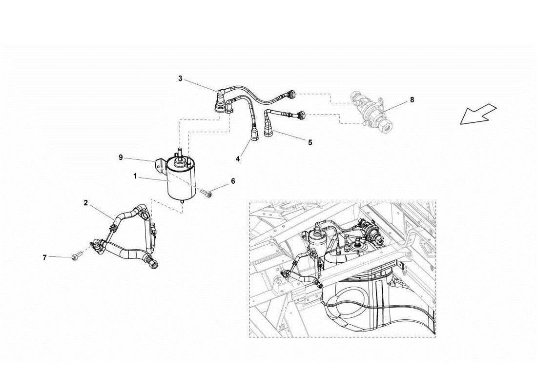 lamborghini gallardo lp560-4s update diagramma delle parti del filtro del carburante