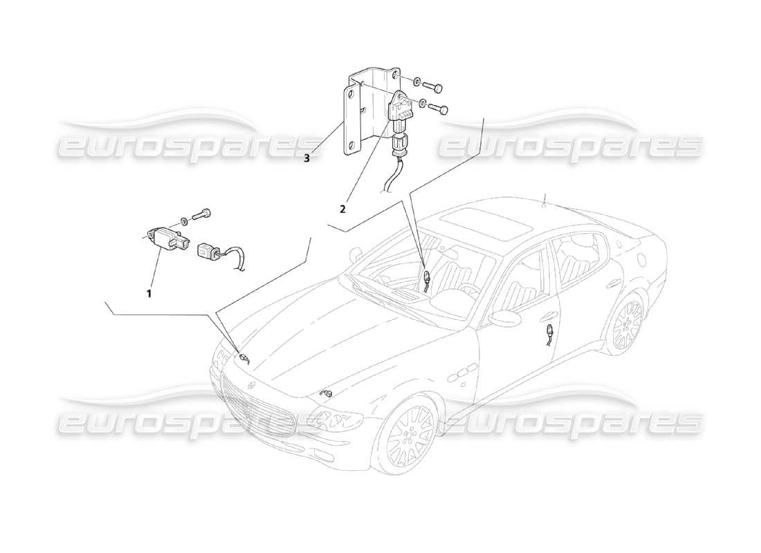 maserati qtp. (2003) 4.2 sensori d'urto diagramma delle parti