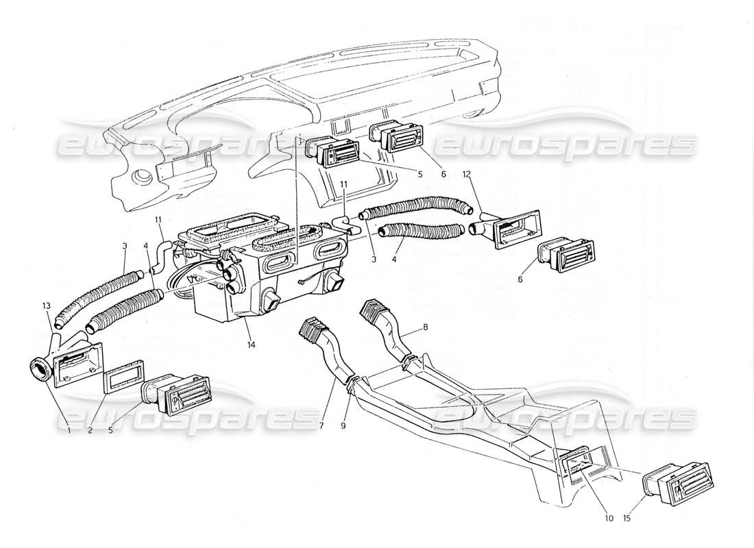 maserati 228 diagramma delle parti di ventilazione