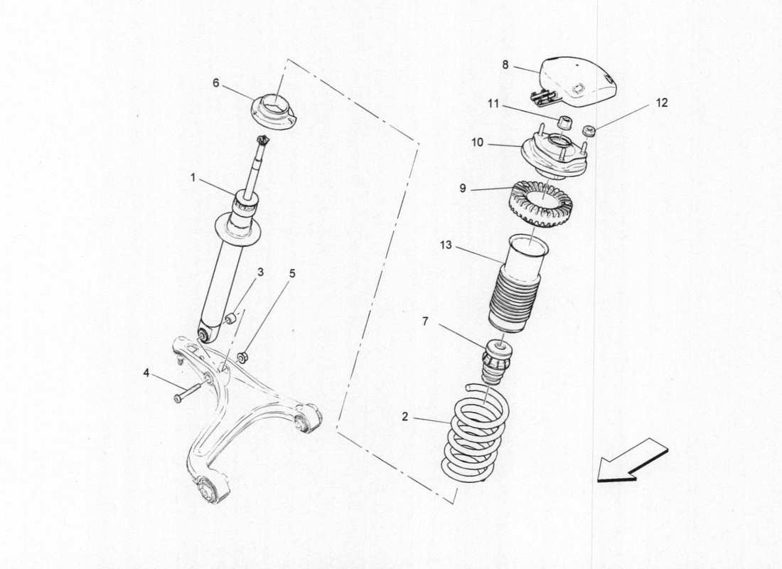 maserati qtp. v6 3.0 bt 410bhp 2015 schema delle parti degli ammortizzatori anteriori
