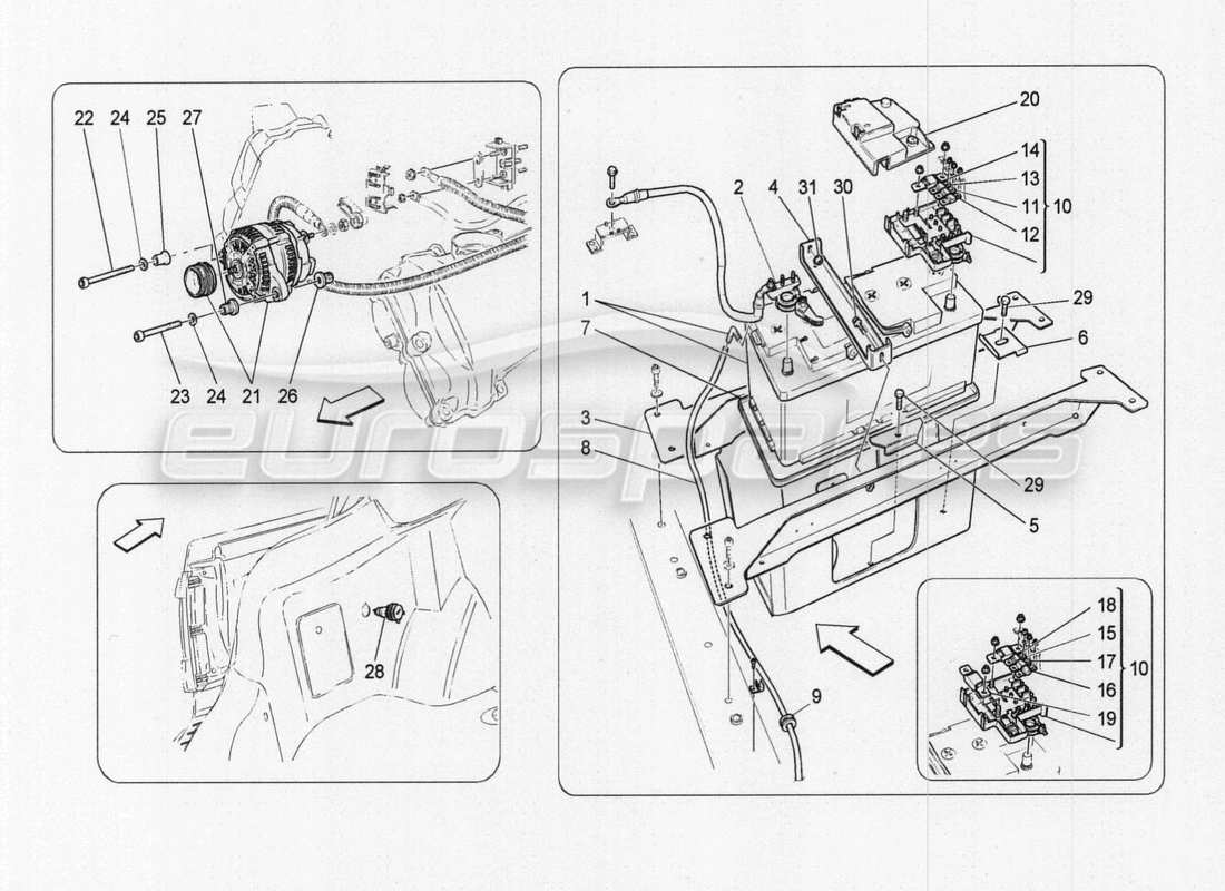 maserati granturismo special edition diagramma delle parti di generazione e accumulo di energia