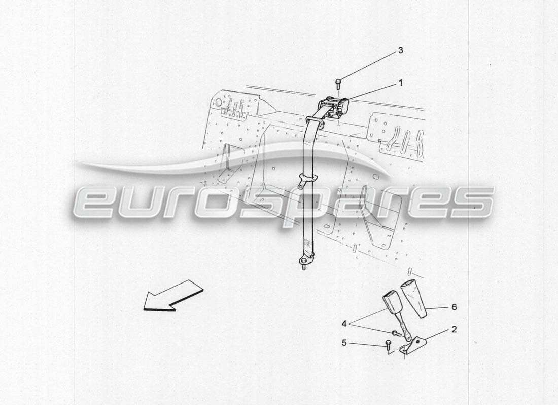 maserati grancabrio mc centenario cinture di sicurezza posteriori diagramma delle parti