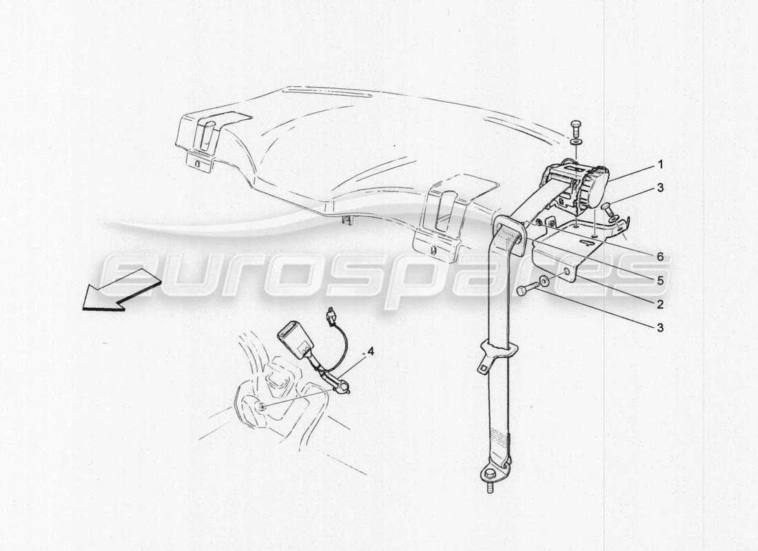 maserati granturismo special edition cinture di sicurezza posteriori schema delle parti