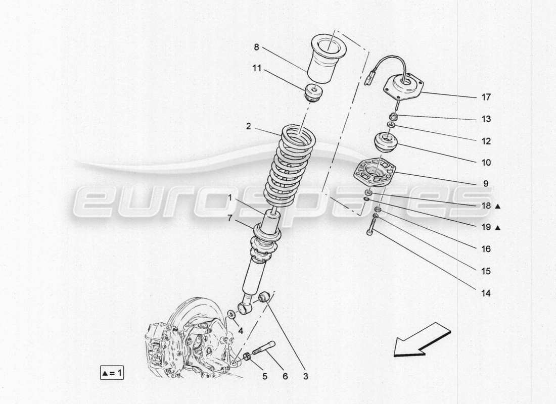 maserati granturismo special edition schema delle parti dei dispositivi ammortizzatore posteriore