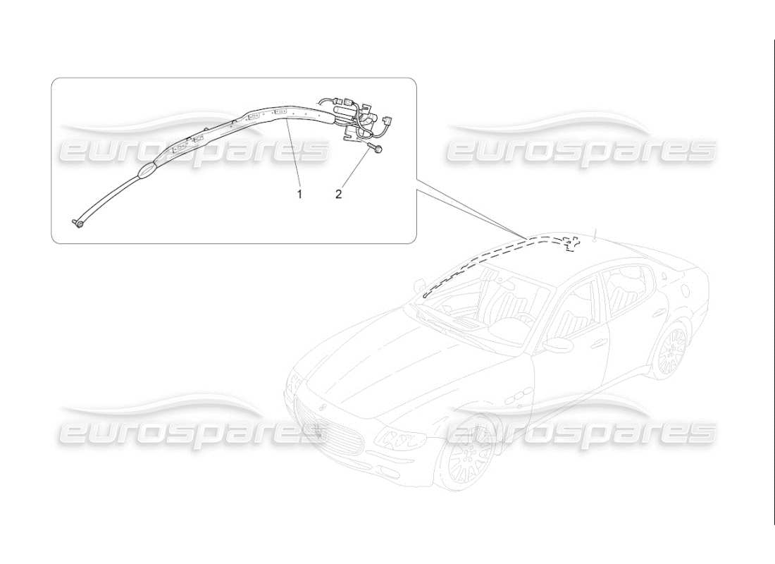 maserati qtp. (2009) 4.7 auto sistema sacchetto per finestra schema delle parti