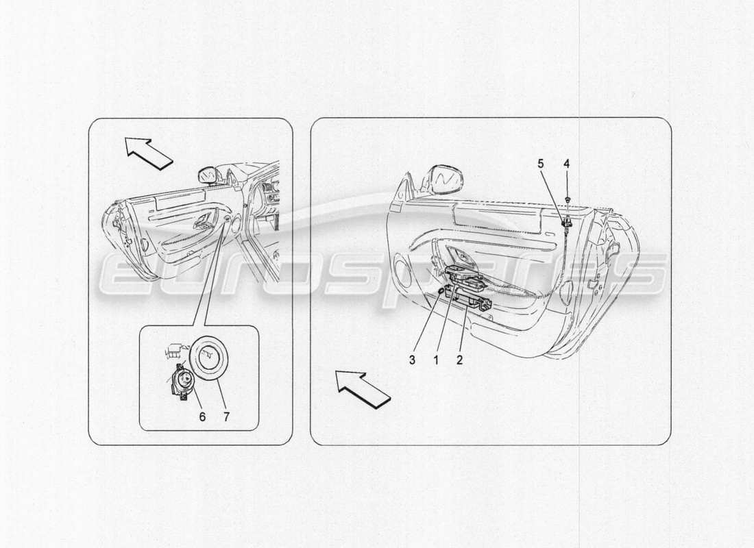 maserati granturismo special edition diagramma delle parti dei dispositivi per porte