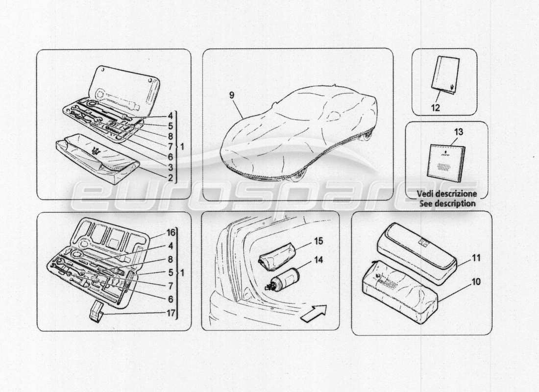 maserati granturismo special edition accessori forniti diagramma delle parti