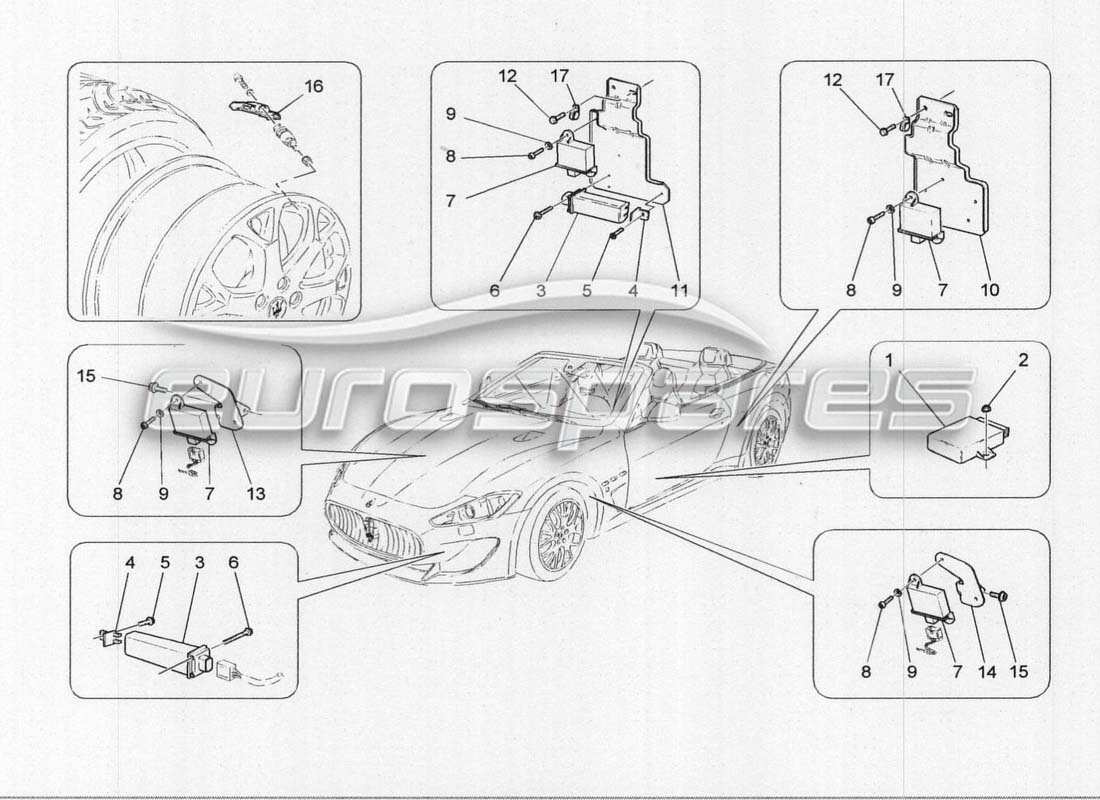 maserati grancabrio mc centenario diagramma delle parti del sistema di controllo della pressione pneumatica