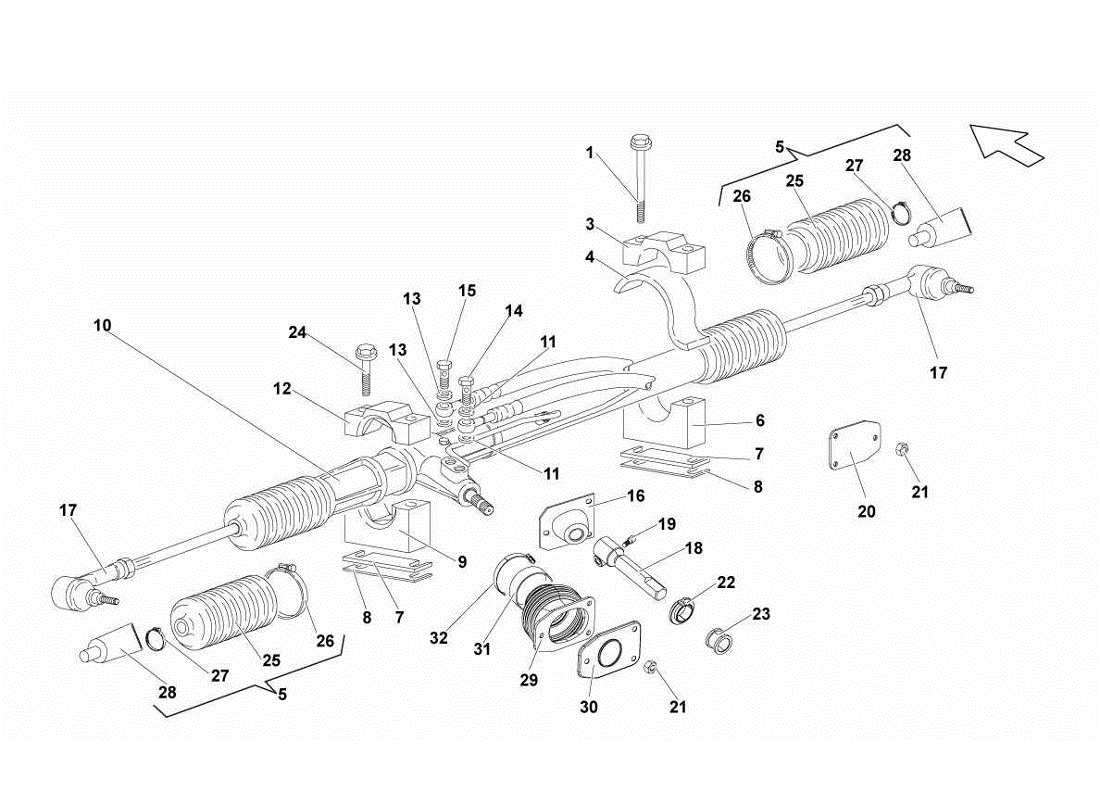 lamborghini gallardo lp560-4s update cremagliera diagramma delle parti