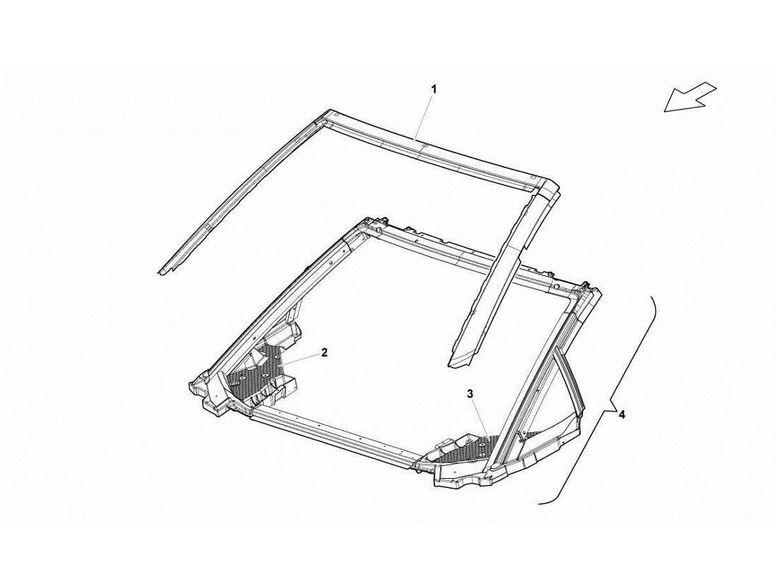 lamborghini gallardo lp560-4s update diagramma delle parti del pannello del tetto