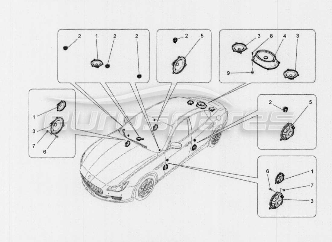 maserati qtp. v8 3.8 530bhp auto 2015 diagramma delle parti del sistema it