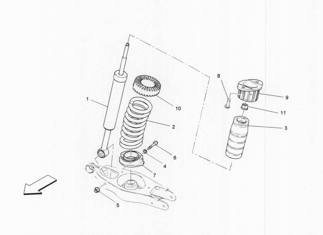 maserati qtp. v6 3.0 bt 410bhp 2015 schema delle parti degli ammortizzatori posteriori