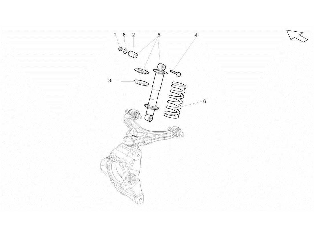 lamborghini gallardo lp560-4s update diagramma delle parti della sospensione anteriore