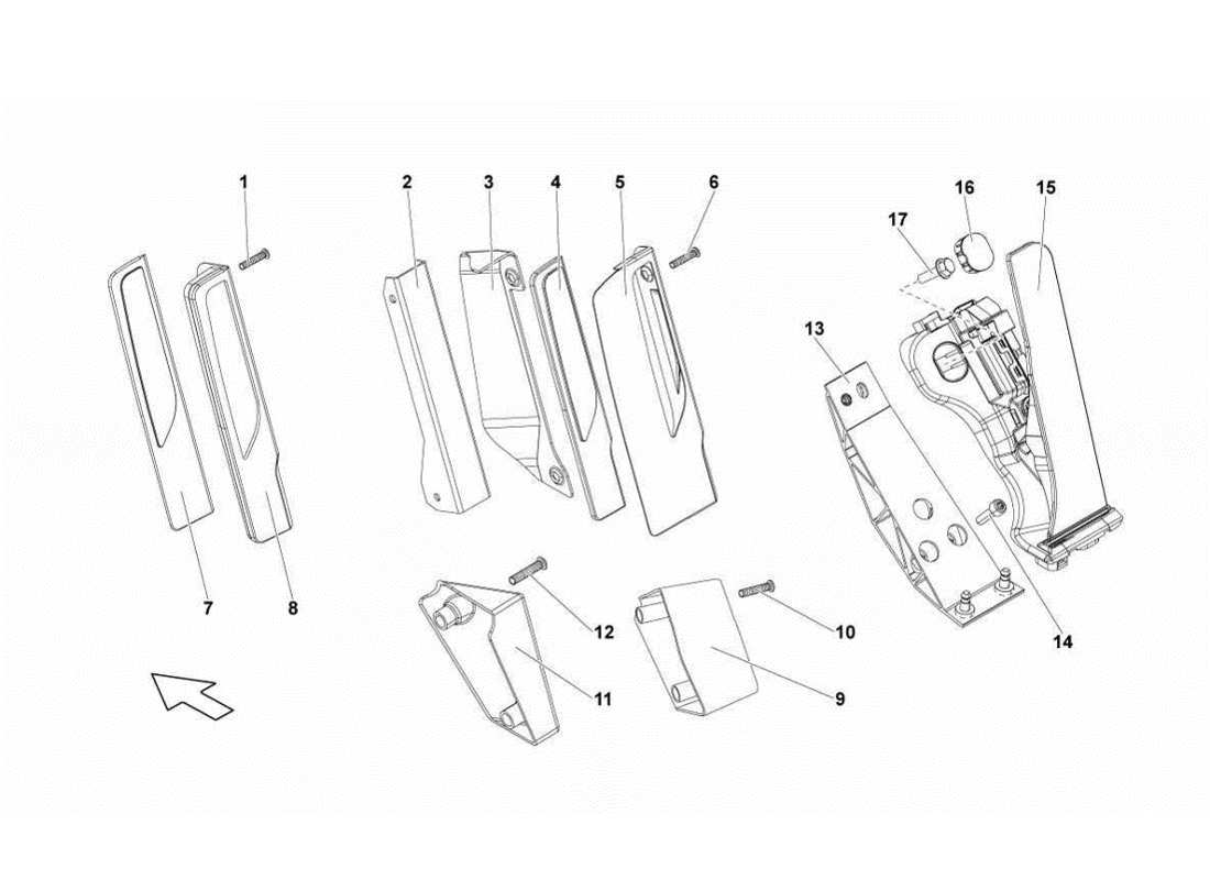 lamborghini gallardo lp570-4s perform pedale dell'acceleratore diagramma delle parti