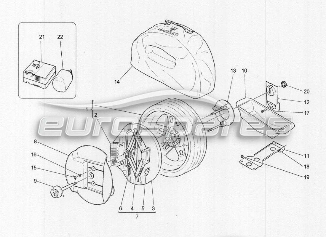 maserati grancabrio mc centenario diagramma delle parti dell'attrezzatura standard