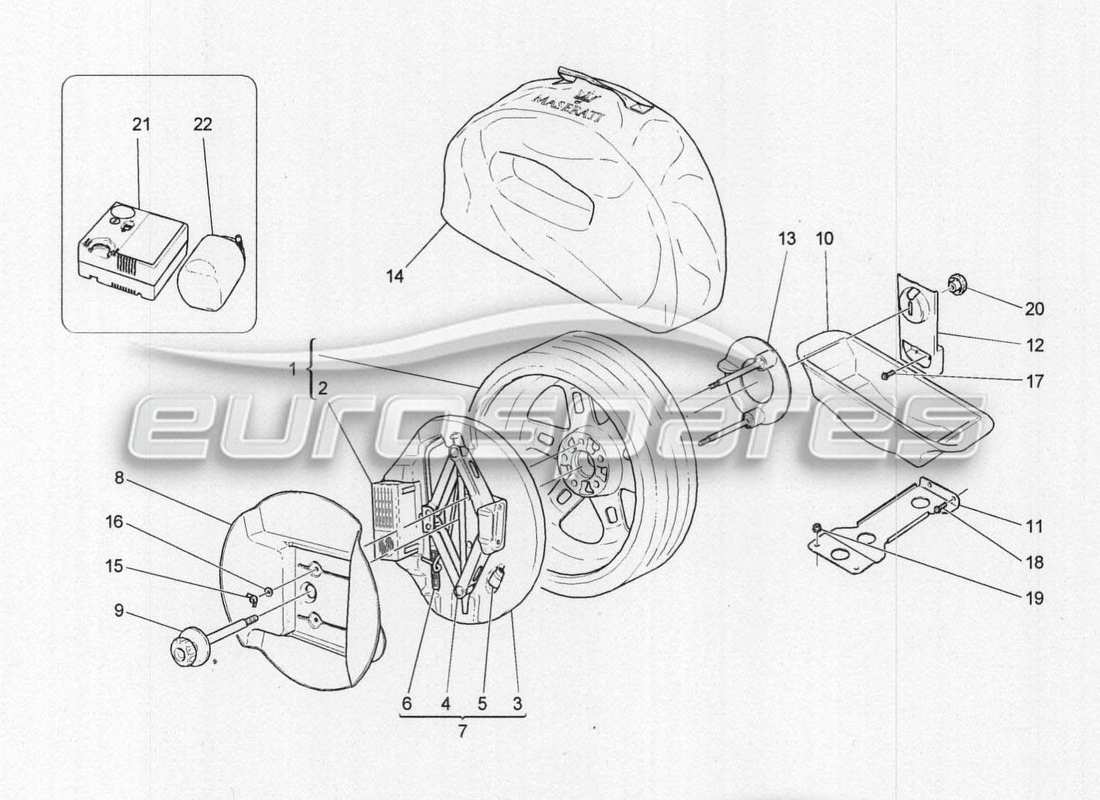 maserati grancabrio mc centenario equipaggiamento standard diagramma delle parti