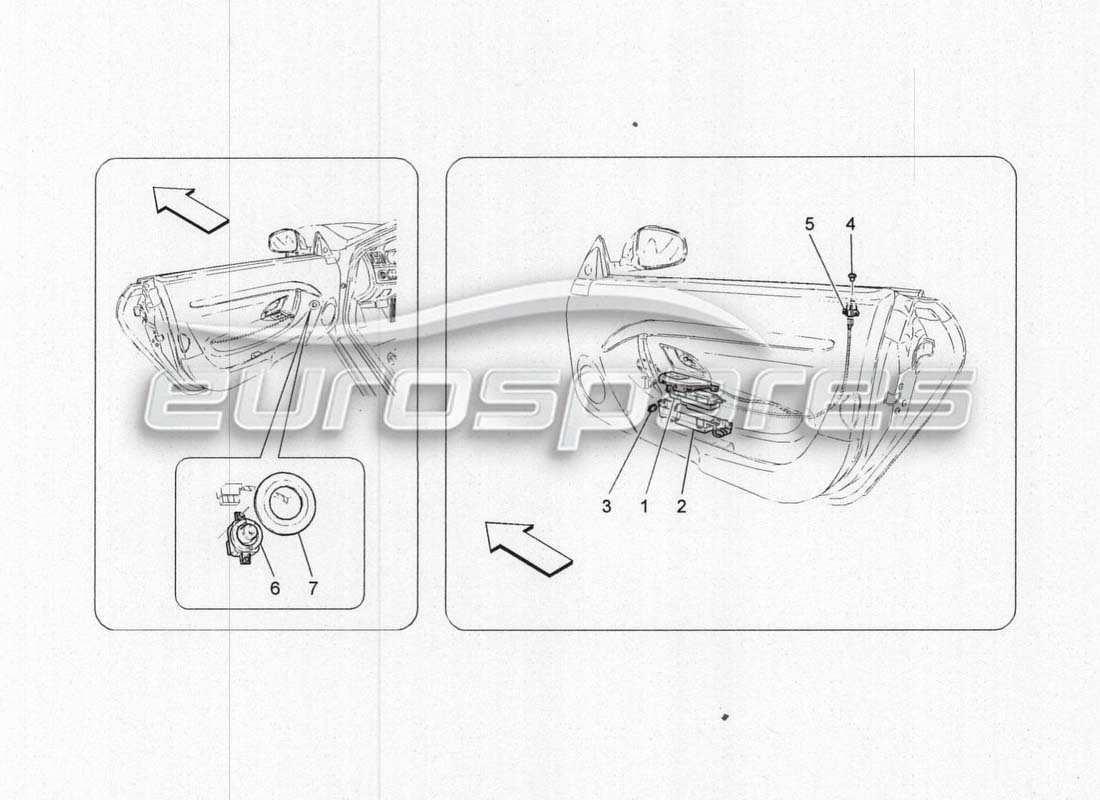 maserati grancabrio mc centenario diagramma delle parti dell'attrezzatura della porta