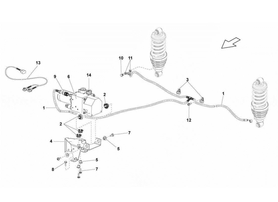 lamborghini gallardo lp560-4s update diagramma delle parti del sistema di sollevamento