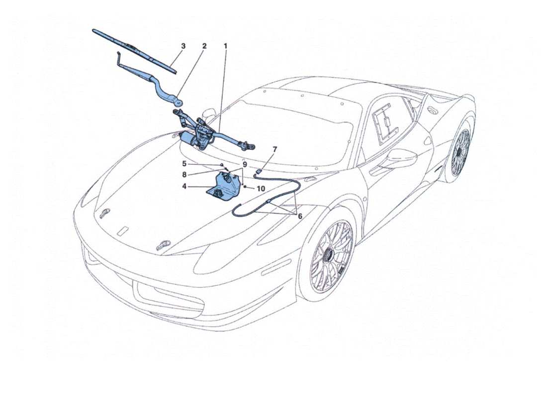 ferrari 458 challenge diagramma delle parti di tergicristallo