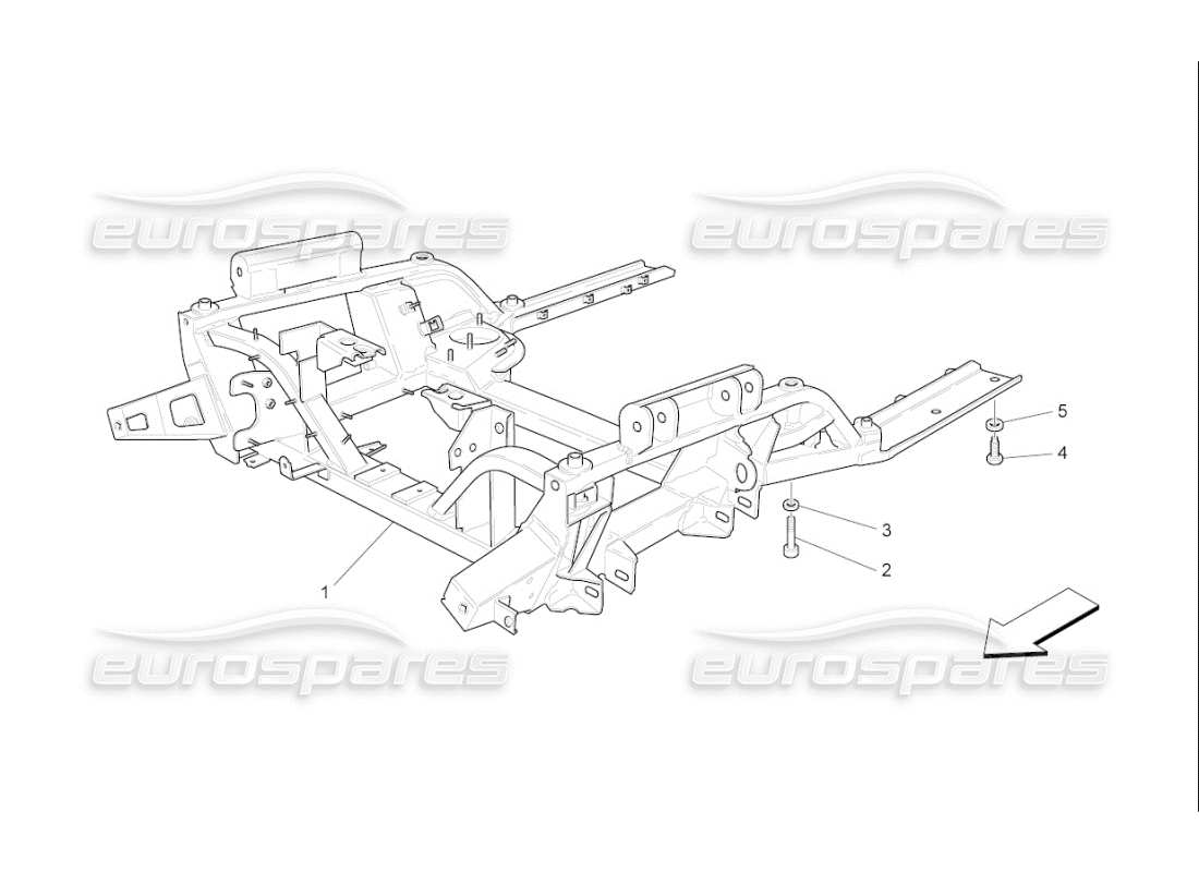 maserati qtp. (2010) 4.7 auto sottotelaio anteriore diagramma delle parti