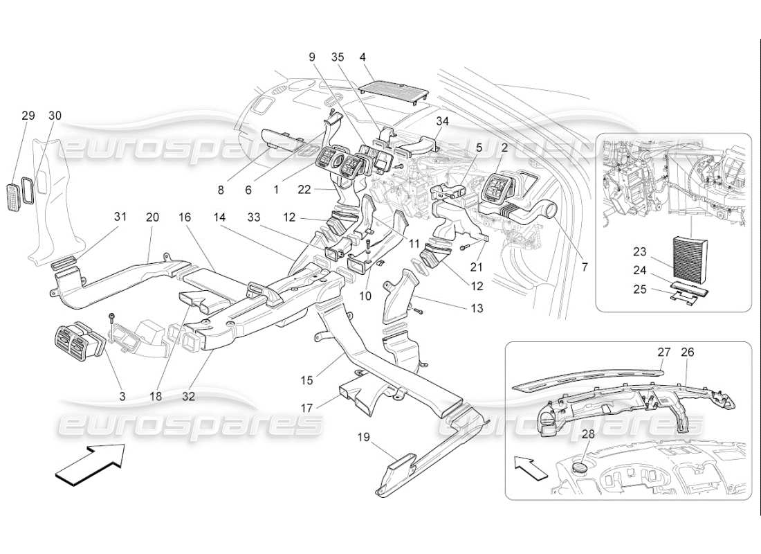 maserati qtp. (2010) 4.7 auto unità a c: diagramma della parte di diffusione